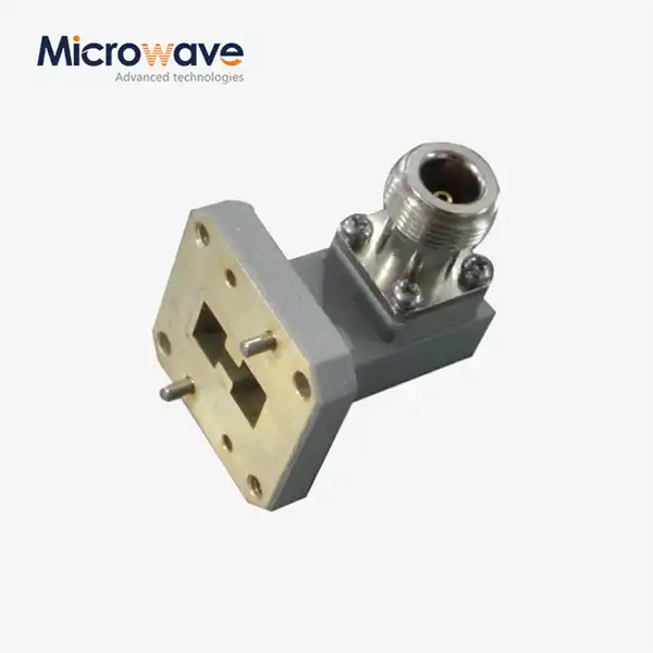 Right Angle Double Ridged WG To Coaxial Adapter